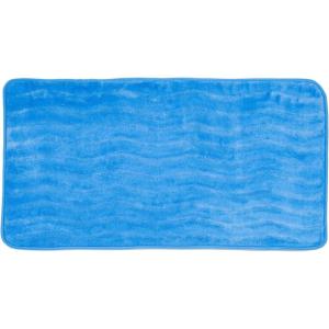 Microfiber Memory Foam Bathmat ? Oversized Padded Nonslip Accent Rug for Bathroom, Kitchen, Laundry Room, Wave Pattern by Lavish Home (Chocolate)(Blue)