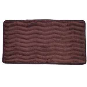 Microfiber Memory Foam Bathmat ? Oversized Padded Nonslip Accent Rug for Bathroom, Kitchen, Laundry Room, Wave Pattern by Lavish Home (Chocolate)(Chocolate)
