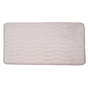 Microfiber Memory Foam Bathmat ? Oversized Padded Nonslip Accent Rug for Bathroom, Kitchen, Laundry Room, Wave Pattern by Lavish Home (Chocolate)(Ivory)