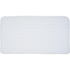 Microfiber Memory Foam Bathmat ? Oversized Padded Nonslip Accent Rug for Bathroom, Kitchen, Laundry Room, Wave Pattern by Lavish Home (Chocolate)(White)