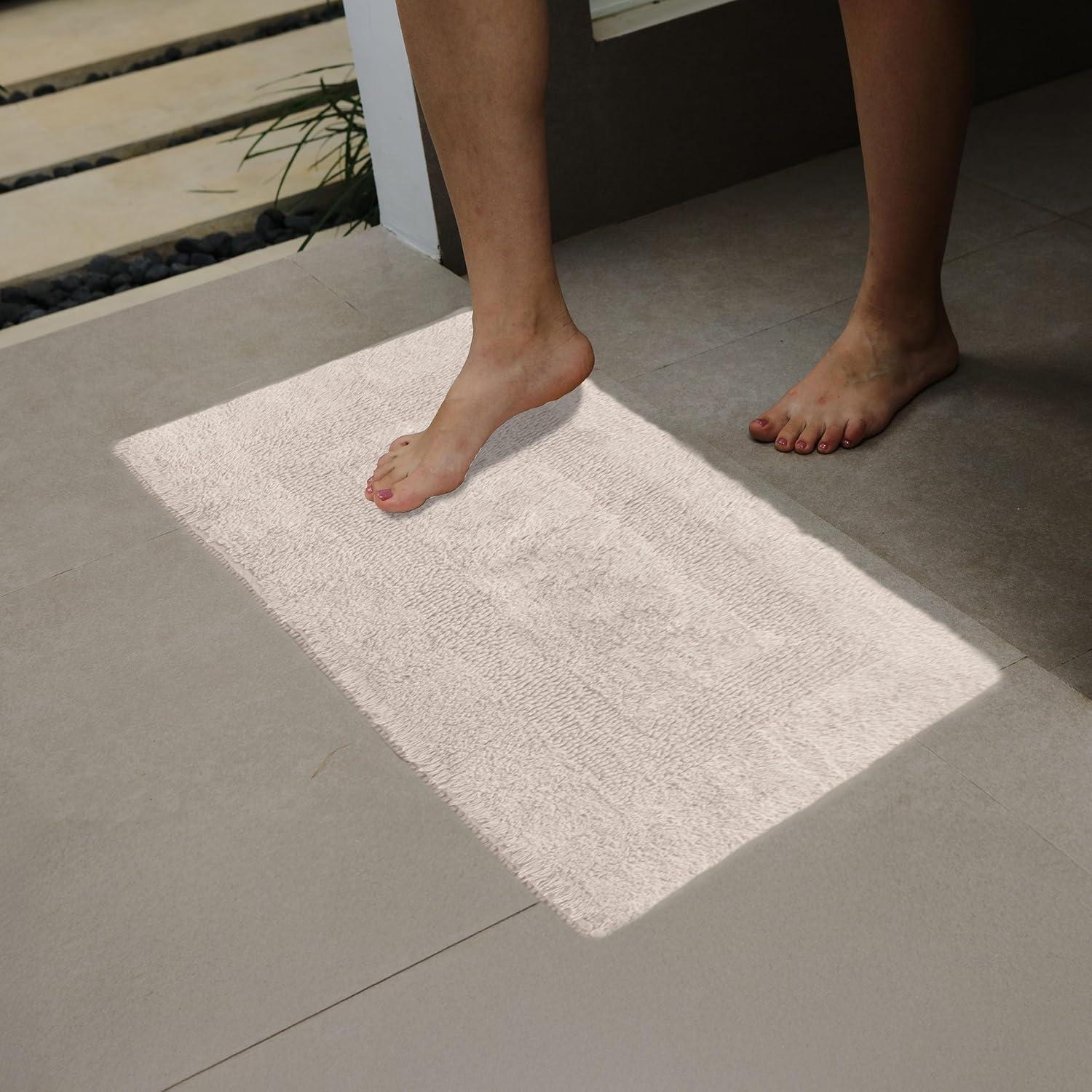 imageBathroom Rugs 2Piece Cotton Bathroom Mat Set Machine Washable Bath Mats for Washroom Kitchen or Laundry Room by Lavish Home Ivory