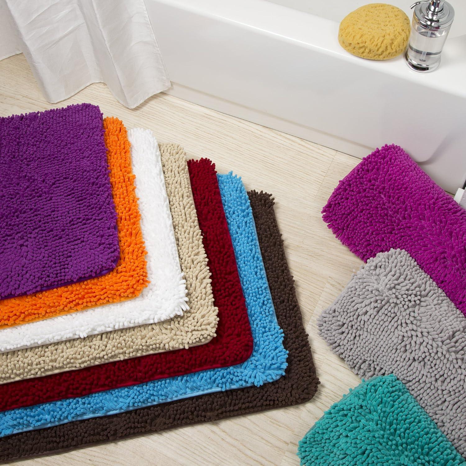 imageLavish Home 2 Piece Memory Foam Shag Bath Mat Blue
