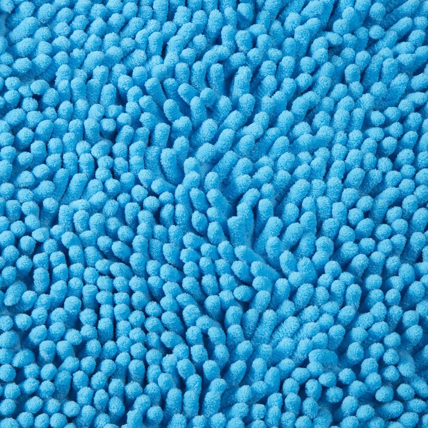 imageLavish Home 2 Piece Memory Foam Shag Bath Mat Blue