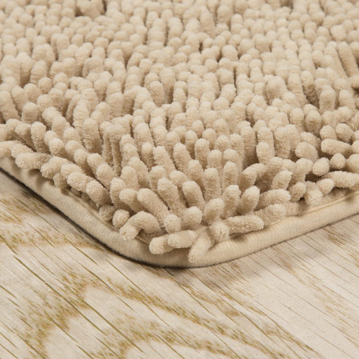 imageLavish Home Memory Foam Shag Bath Mat 24x58 Ivory