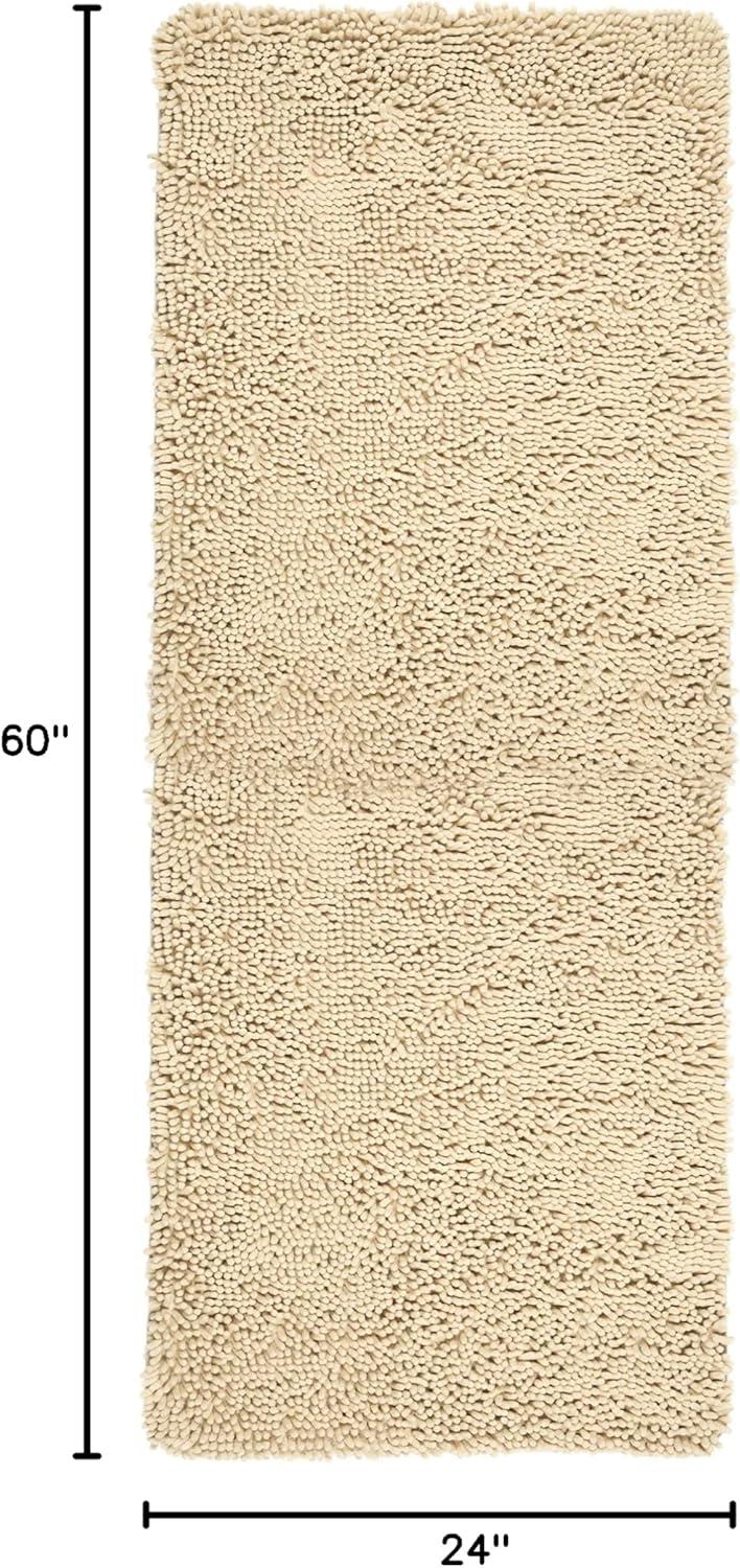 imageLavish Home Memory Foam Shag Bath Mat 24x58 Ivory