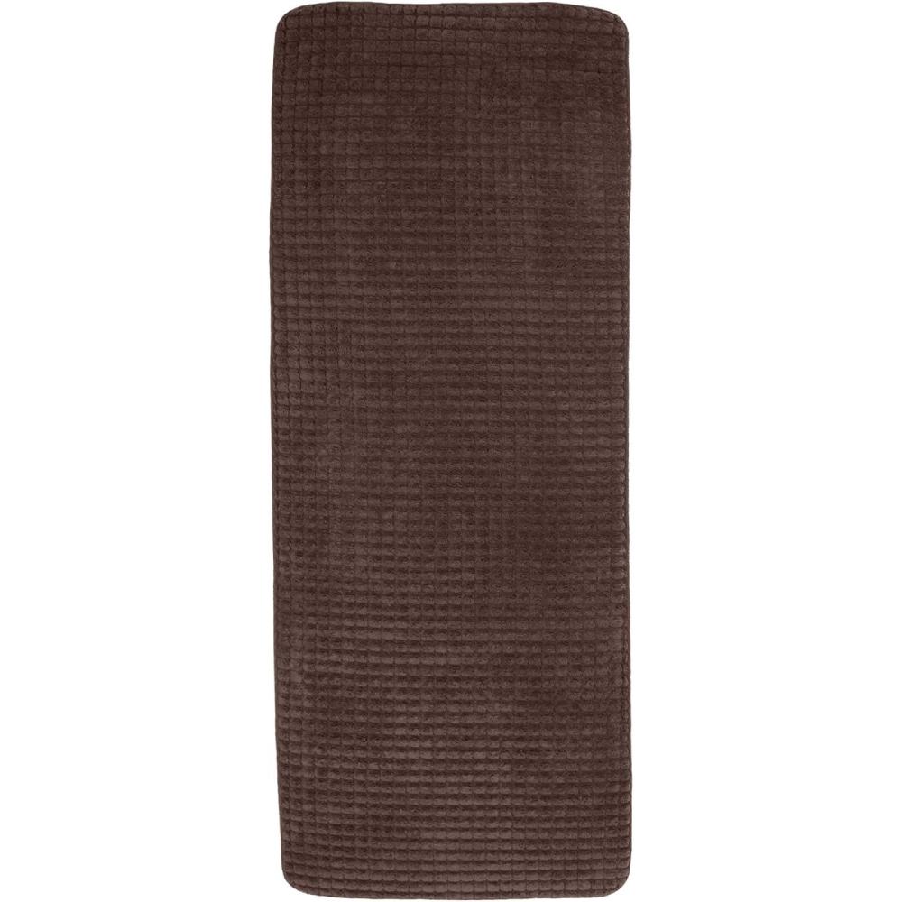 image24quotx59quot Memory Foam Extra Long Bath Mat by Lavish Home Woven Jacquard Fleece BlueChocolate