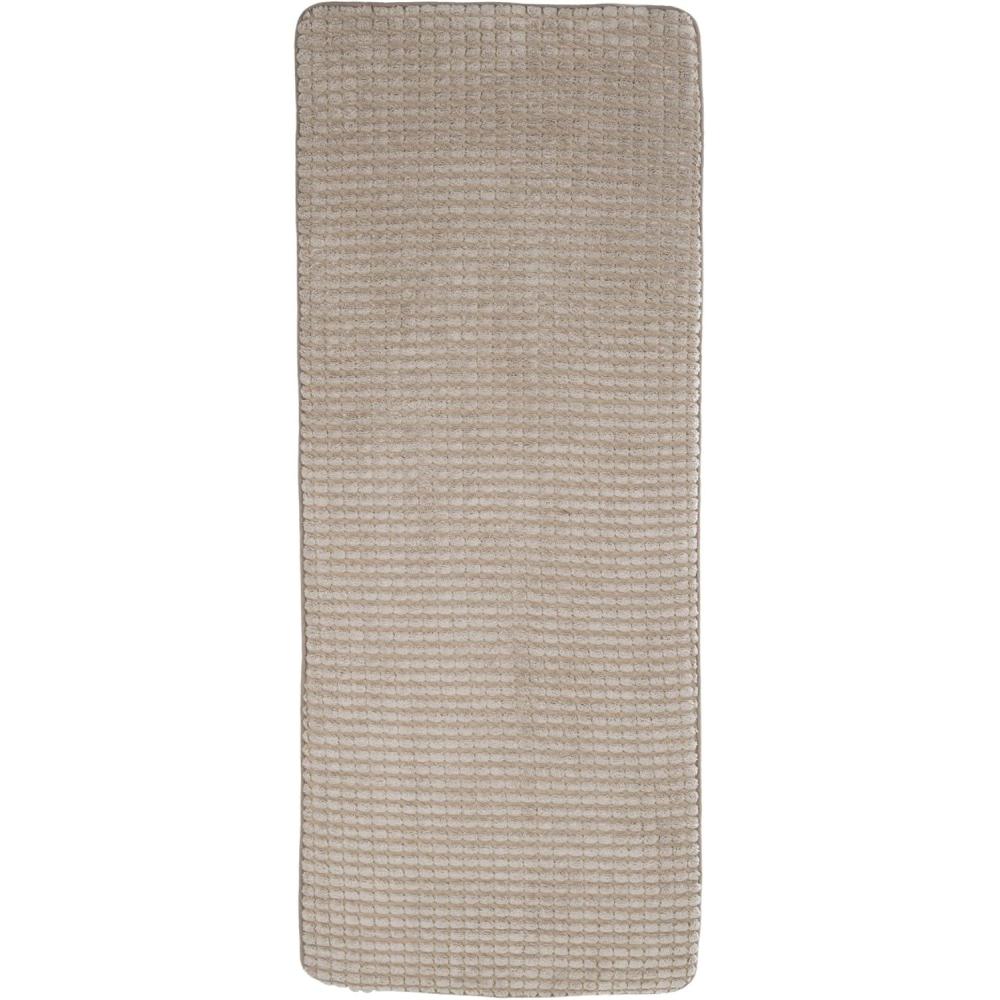image24quotx59quot Memory Foam Extra Long Bath Mat by Lavish Home Woven Jacquard Fleece BlueTaupe