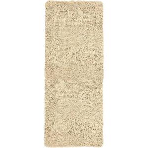 Lavish Home Memory Foam Shag Bath Mat (24×58), Ivory