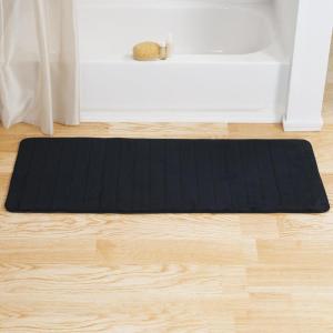 Lavish Home Oversized Bathroom Rug – Extra-Long Memory Foam Bath Mat with Nonslip Backing – Absorbent Runner for The Shower, Tub, or Sink (Black)