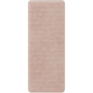 Lavish Home Oversized Bathroom Rug-Memory Foam Bath Mat in Beige Textured Stripes- Extra Long Non-Slip Absorbent Runner for Shower, Tub, or Kitchen