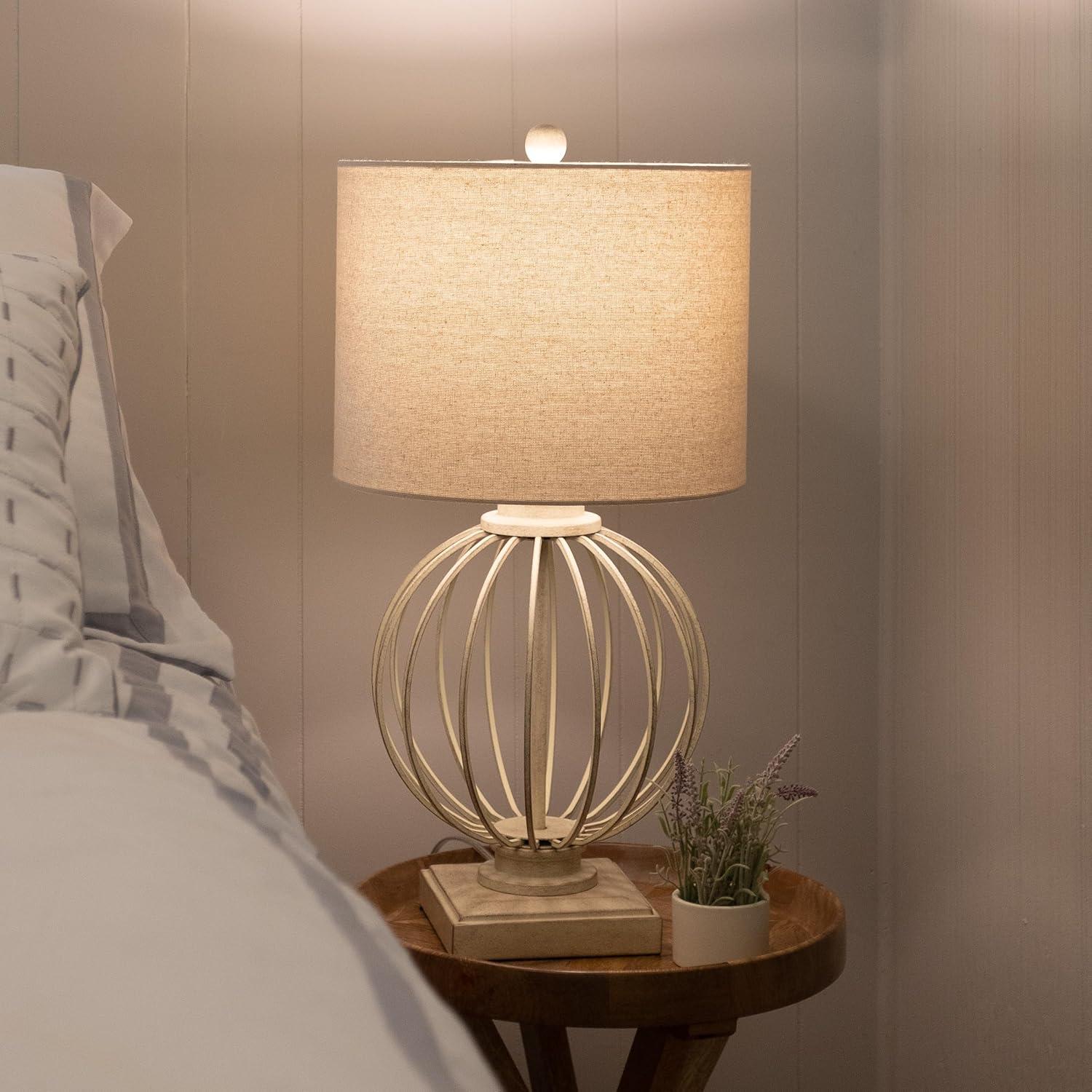 imageLavish Home Set of 2 Table Lamps Modern Lamps with USB Charging Ports and LED Bulbs for Living Room Office or Bedroom Decor Sand