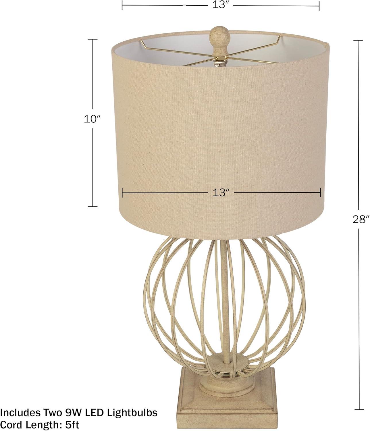 imageLavish Home Set of 2 Table Lamps Modern Lamps with USB Charging Ports and LED Bulbs for Living Room Office or Bedroom Decor Sand