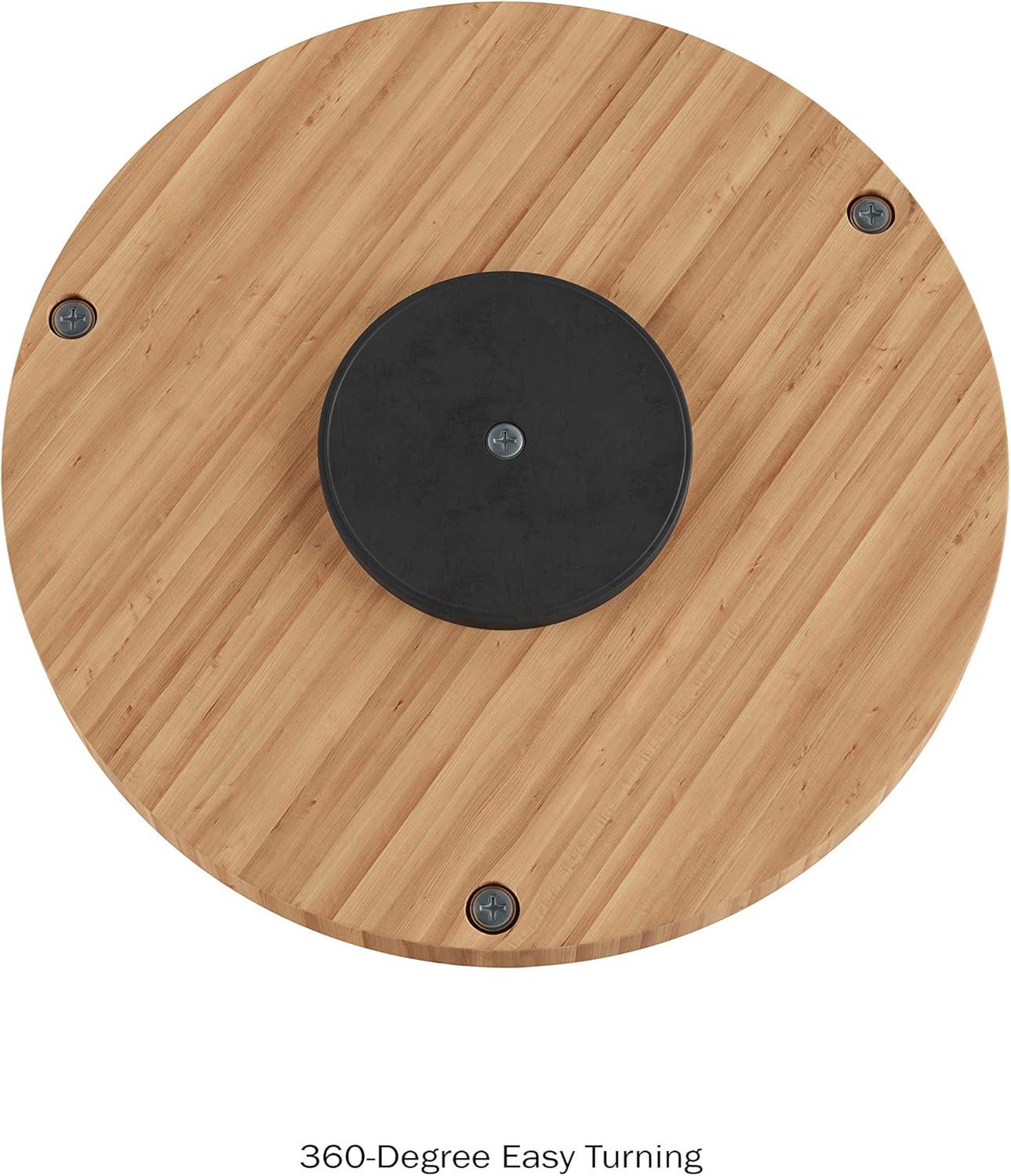 imageClassic Cuisine Lazy Susan AllNatural Bamboo Round Two Tier Turntable Kitchen Pantry and Vanity Organizer and Display with 10 Inch Diameter