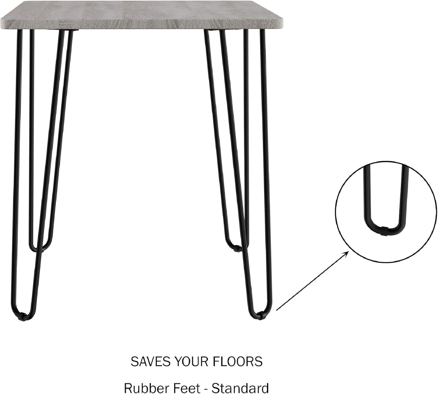 imageModern End Table with Hairpin Legs IndustrialStyle Woodgrain Finish and Steel Accent Furniture for Living Room Bedroom or Office by Lavish HomeIndustrial