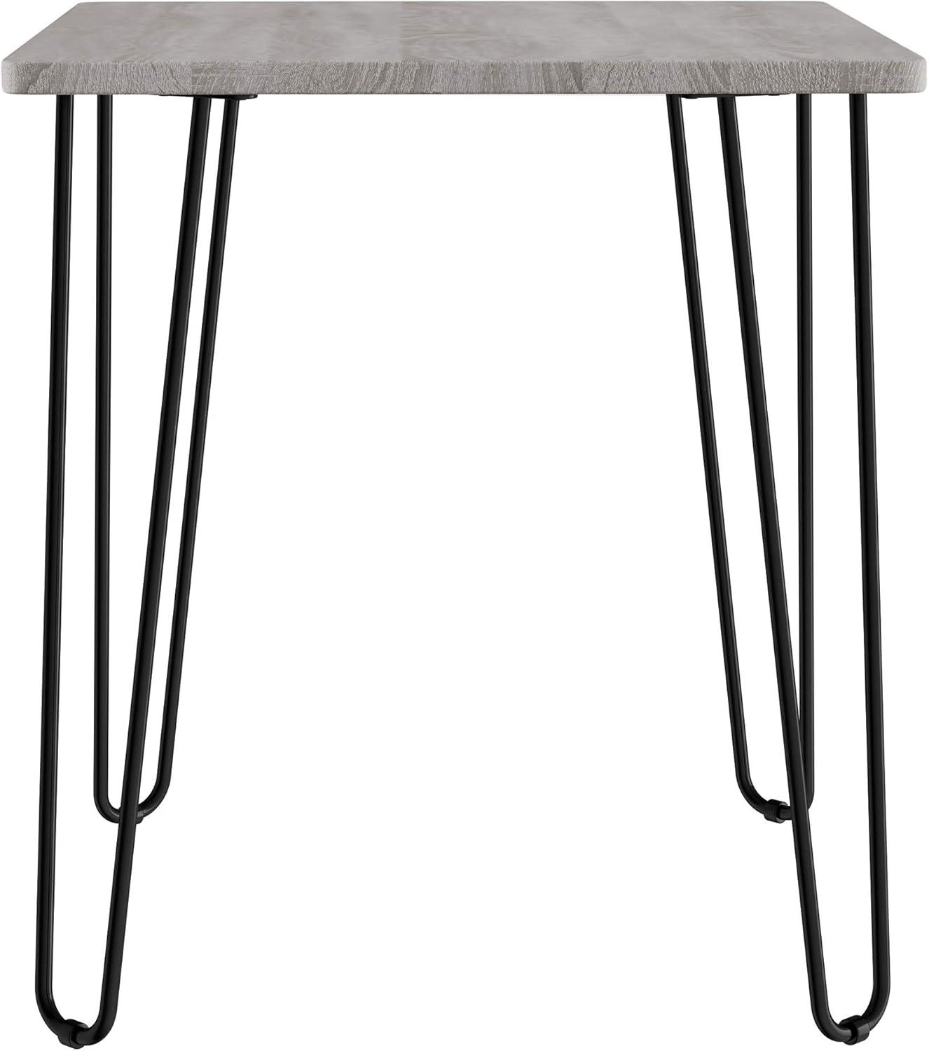 imageModern End Table with Hairpin Legs IndustrialStyle Woodgrain Finish and Steel Accent Furniture for Living Room Bedroom or Office by Lavish HomeIndustrial