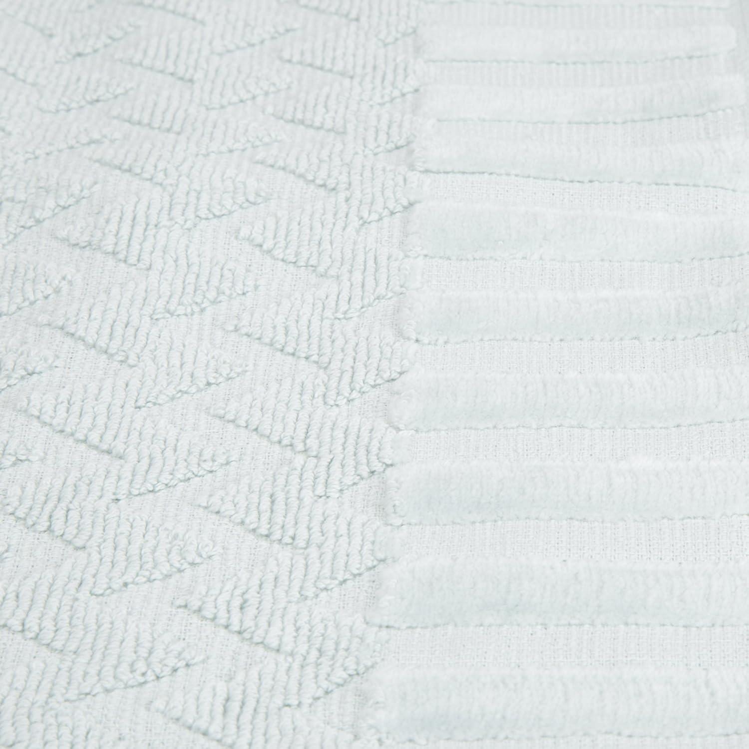 imageLavish Home 6Piece Cotton Deluxe Plush Bath Towel Set Chevron Pattern Plush Sculpted Spa Luxury Decorative Body Hand and Face Towels Seafoam 27quotx54quotx025quot