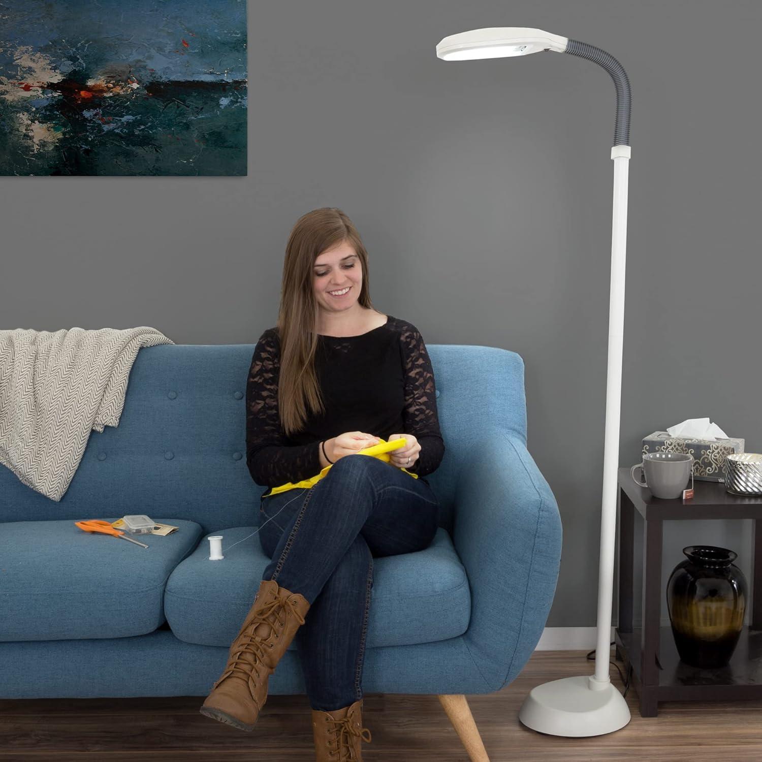 imageLavish Home 720820 Full Spectrum Natural Sunlight Floor Lamp with Bendable NeckReading Craft Studying and Esthetician Light 625 Beige