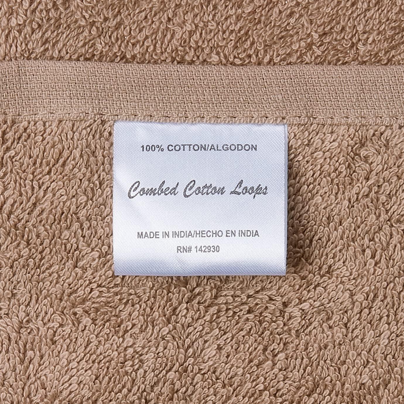 imageLavish Home 8 Piece 100 Cotton Plush Bath Towel Set Taupe 275x5725x025