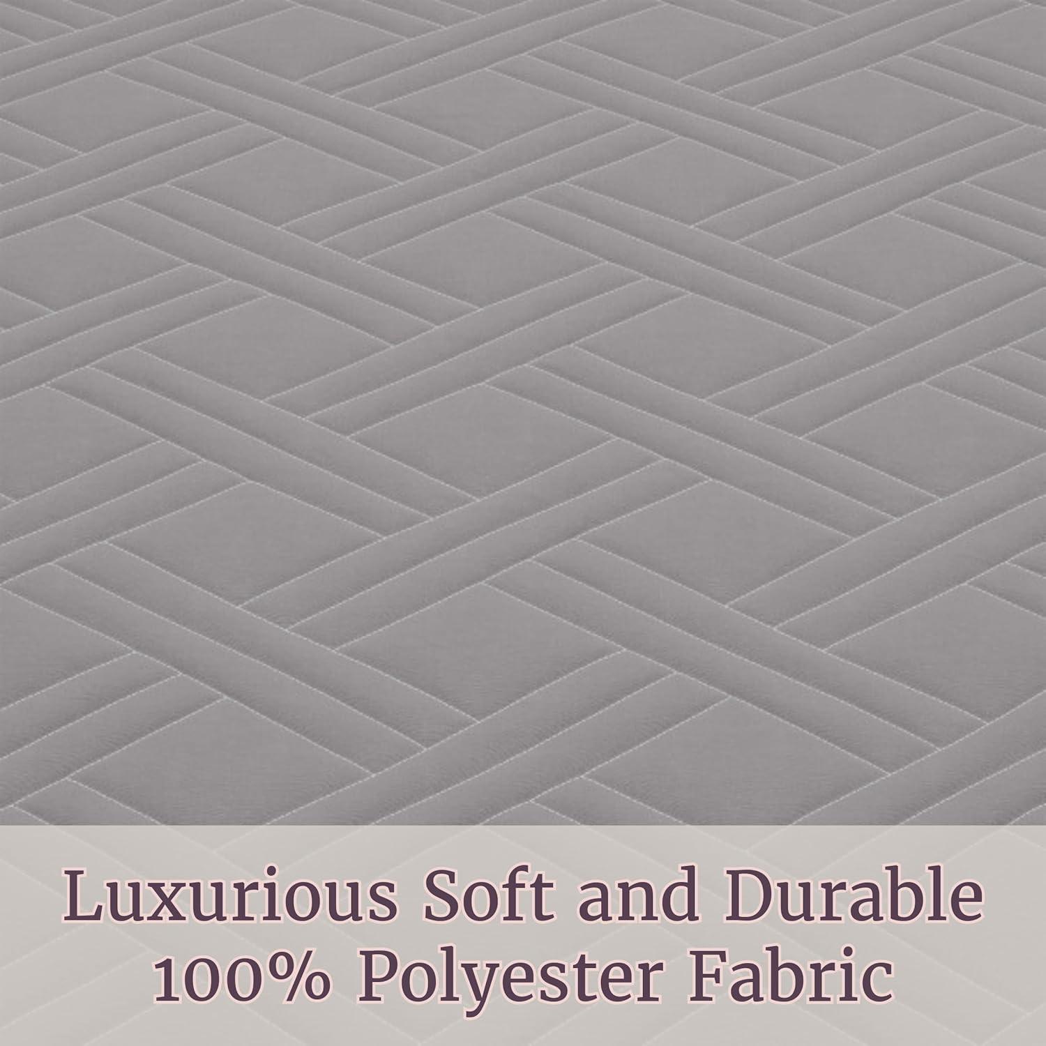imageLavish Home Twin Size Quilt Bedding Coverlet AllSeason Washable Lightweight Quilt Bedspread BasketWeave Polyester Bedding with Quilted Blanket Pattern Gray