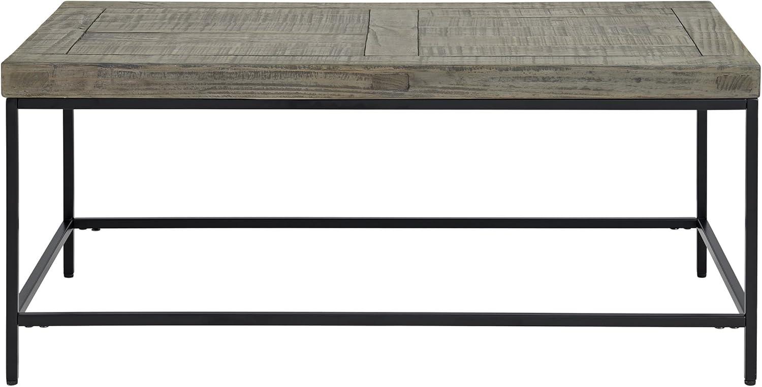 imageLavish Home Coffee Table Industrial Modern Table with Wood Top and Metal Base Furniture for Living Room Apartment or Dorm Room Gray