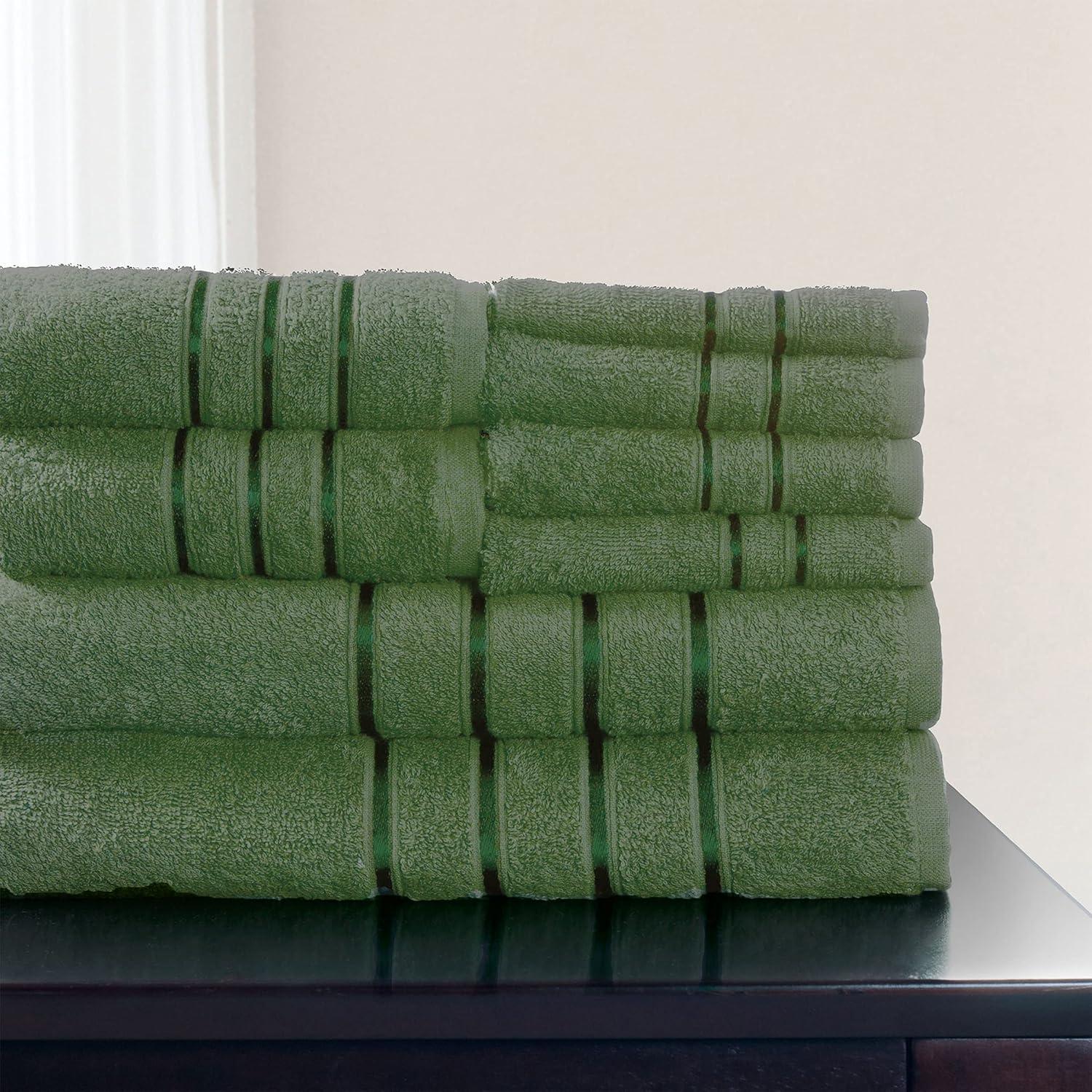 imageLavish Home 8 Piece 100 Cotton Plush Bath Towel Set Green 275x5725x 025