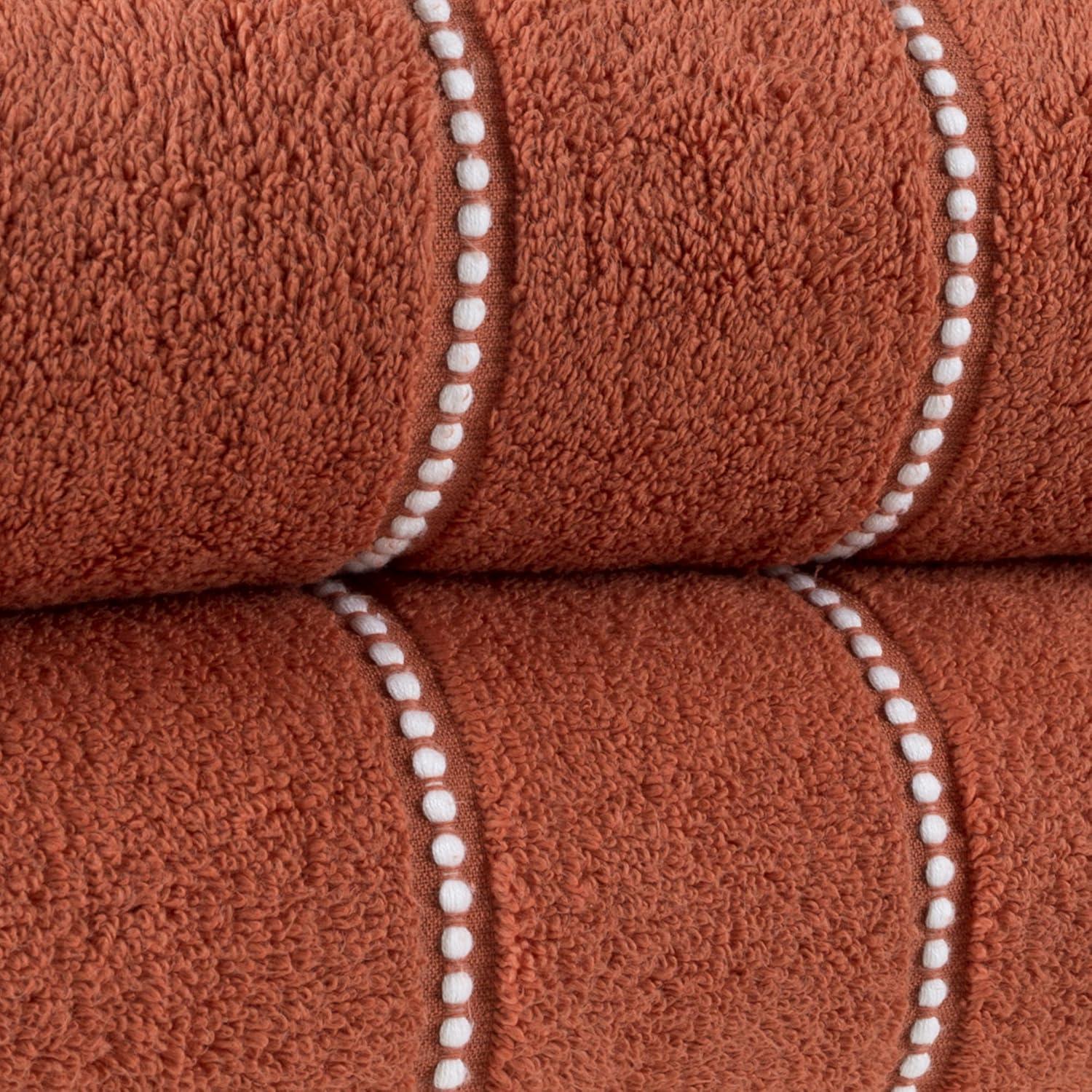 imageLuxury Cotton Towel Set 2 Piece Bath Sheet Set Made From 100 Zero Twist Cotton Quick Dry Soft and Absorbent By Bedford Home White BlackBrick White