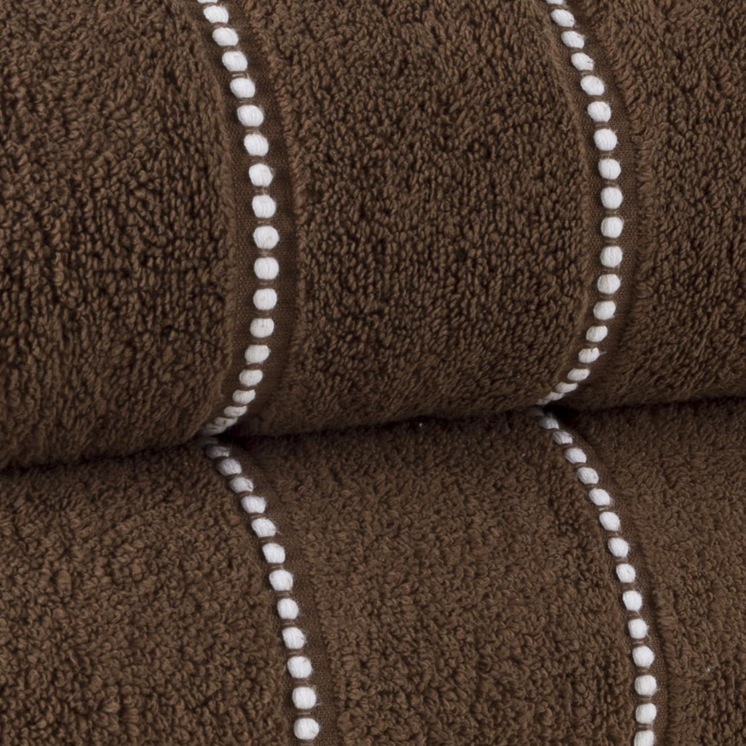imageLuxury Cotton Towel Set 2 Piece Bath Sheet Set Made From 100 Zero Twist Cotton Quick Dry Soft and Absorbent By Bedford Home White BlackChocolate White