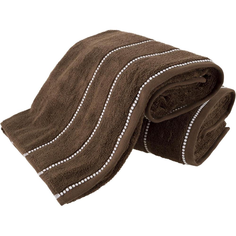 imageLuxury Cotton Towel Set 2 Piece Bath Sheet Set Made From 100 Zero Twist Cotton Quick Dry Soft and Absorbent By Bedford Home White BlackChocolate White