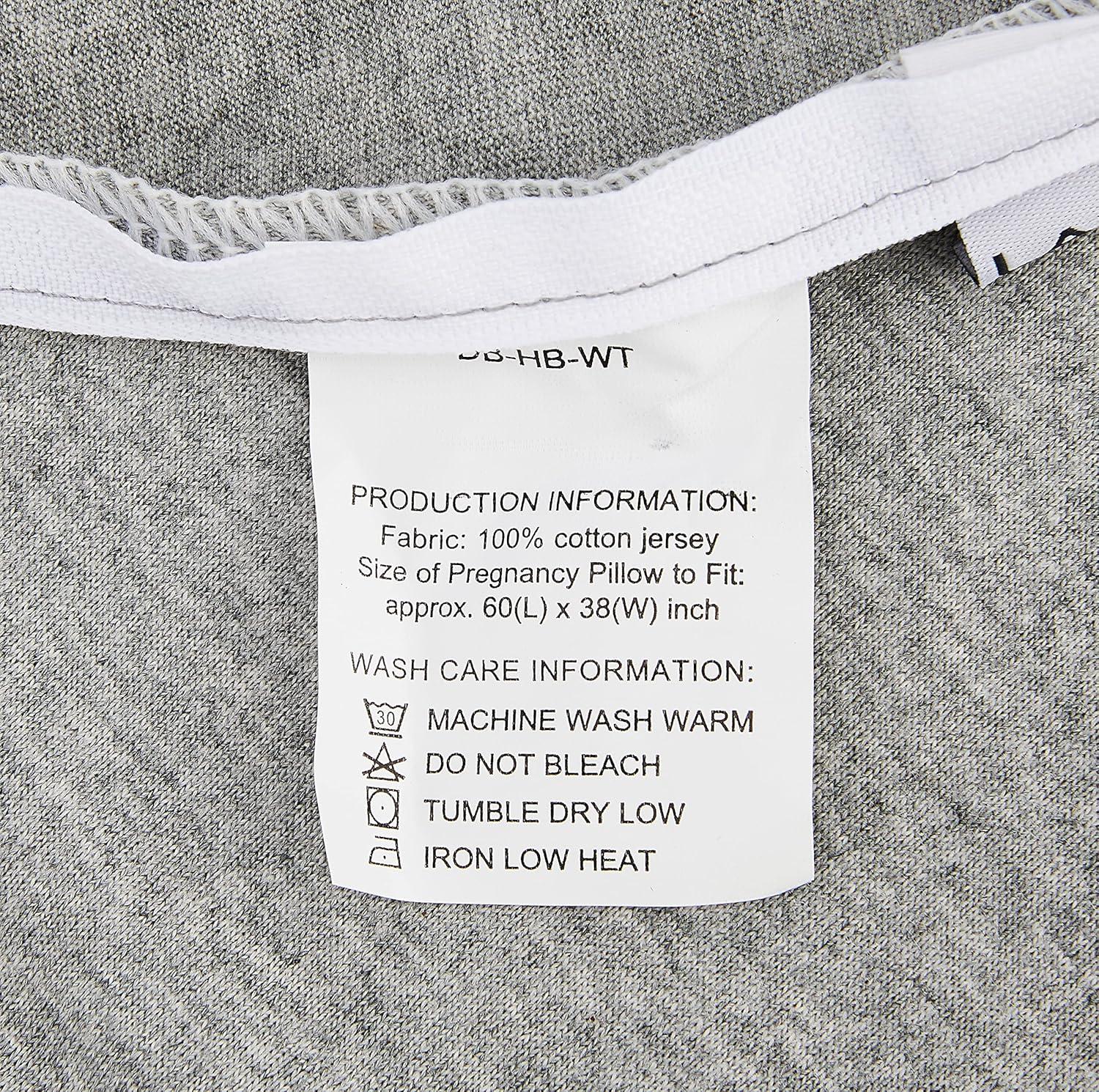 imageLavish Home Full Body Pillow Cover UShaped 100 Jersey Cotton Pillowcase Removable with Zipper for 60Inch Pregnancy and Body Pillows Gray12bin Screw Organizer