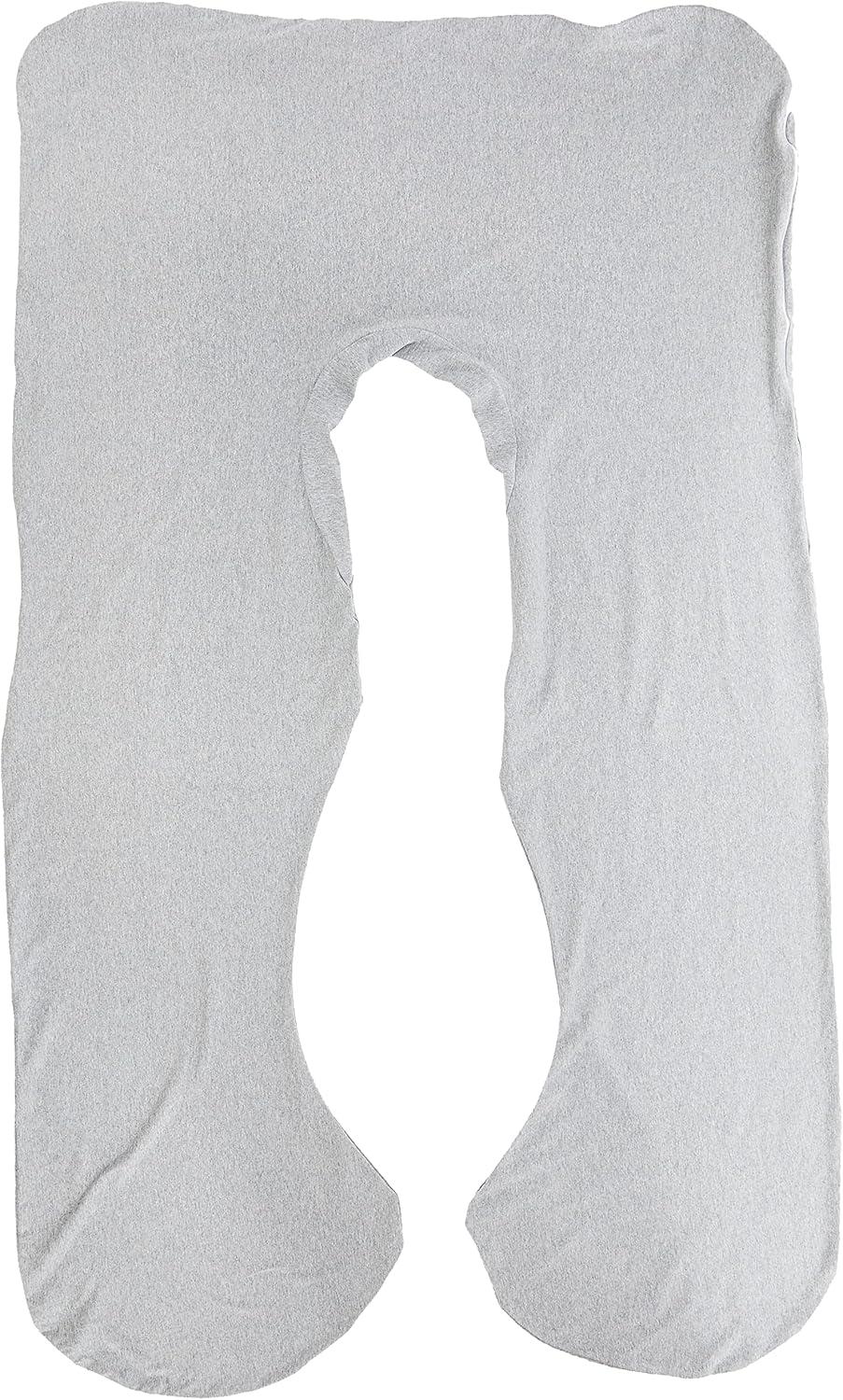imageLavish Home Full Body Pillow Cover UShaped 100 Jersey Cotton Pillowcase Removable with Zipper for 60Inch Pregnancy and Body Pillows Gray12bin Screw Organizer