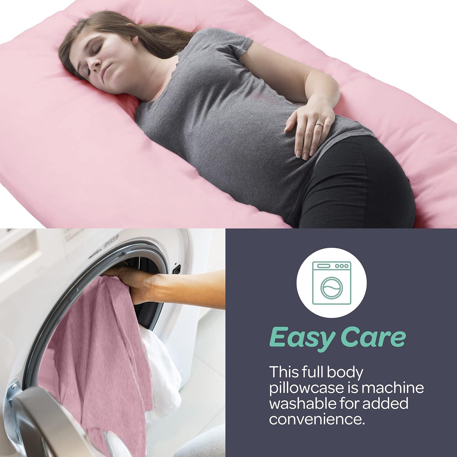 imageLavish Home Full Body Pillow Cover UShaped 100 Jersey Cotton Pillowcase Removable with Zipper for 60Inch Pregnancy and Body Pillows Gray39drawer Screw Organizer