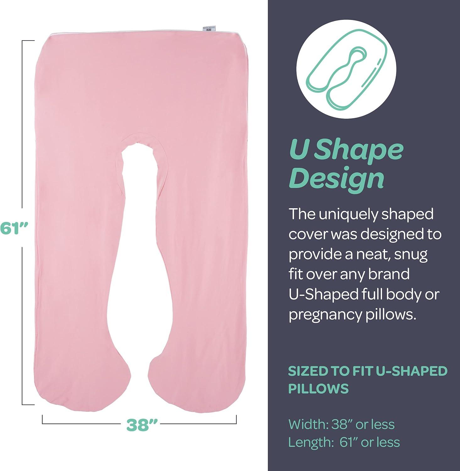 imageLavish Home Full Body Pillow Cover UShaped 100 Jersey Cotton Pillowcase Removable with Zipper for 60Inch Pregnancy and Body Pillows Gray39drawer Screw Organizer