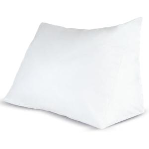 Wedge Pillow – Down Alternate Back Pillow with Removable Cover for Easy Cleaning – for Reading, Acid Reflux, and More by Lavish Home (White)
