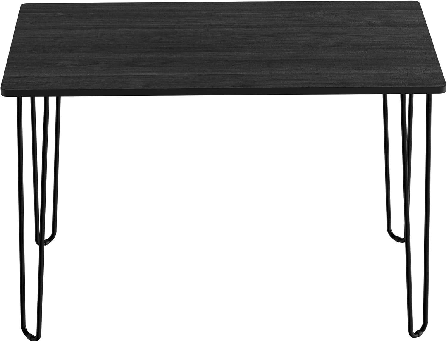 imageDesk with Hairpin Legs Modern Industrial Style Home Decor WoodgrainLook and Steel Accent Home Office Furniture by Lavish Home BrownBlack