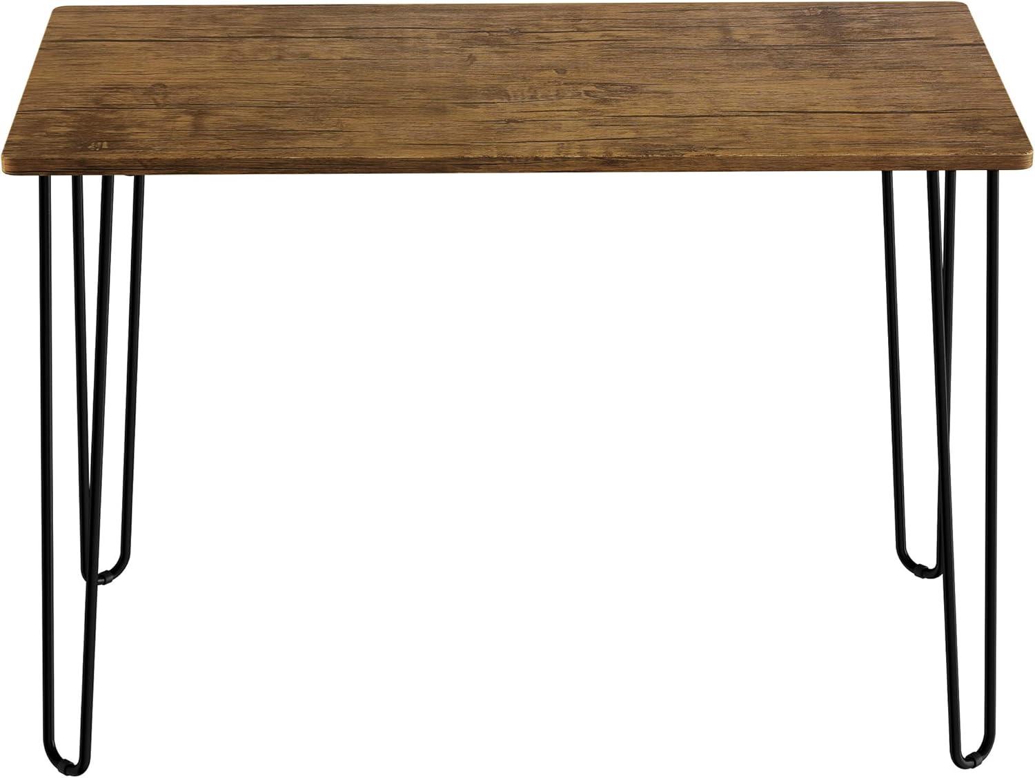 imageDesk with Hairpin Legs Modern Industrial Style Home Decor WoodgrainLook and Steel Accent Home Office Furniture by Lavish Home BrownBrown