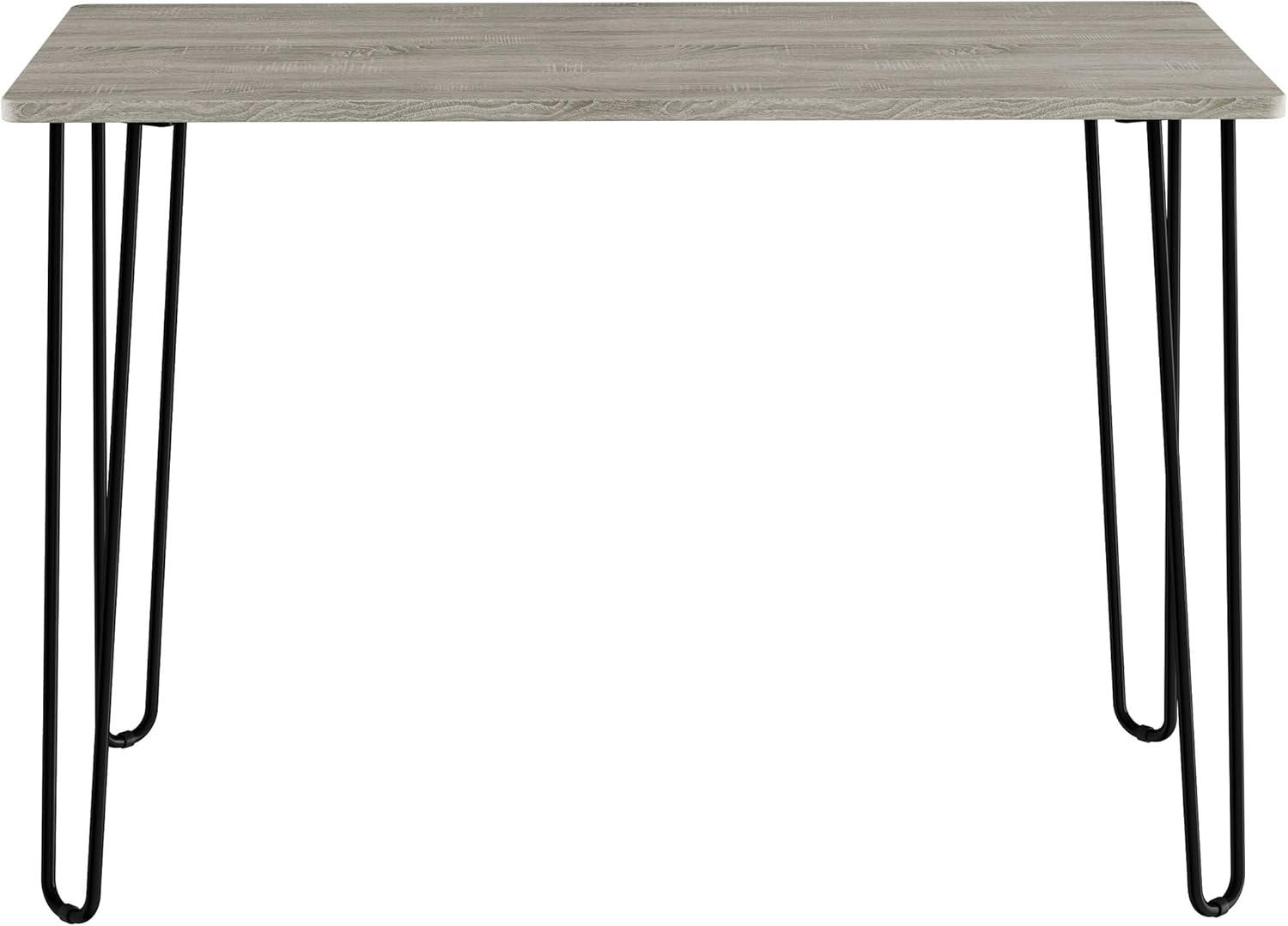 imageDesk with Hairpin Legs Modern Industrial Style Home Decor WoodgrainLook and Steel Accent Home Office Furniture by Lavish Home BrownGrey
