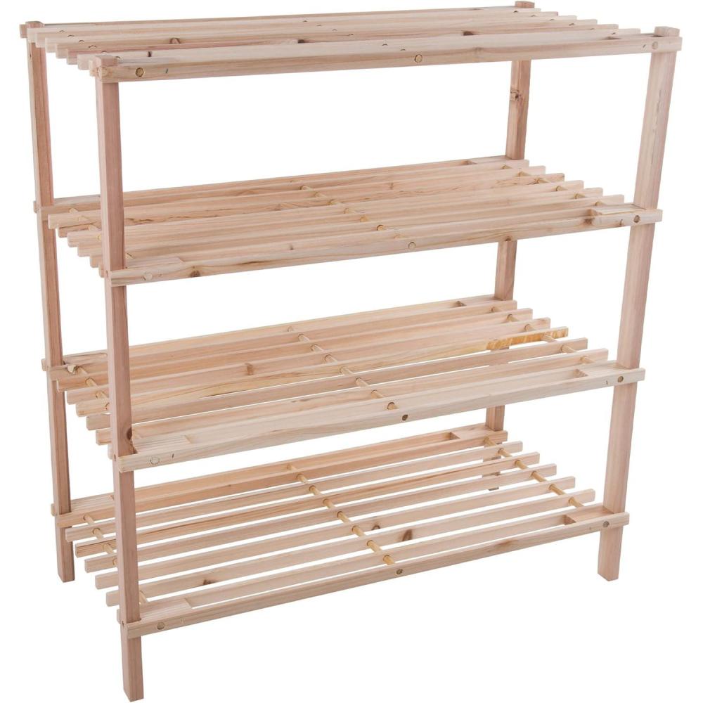 imageLavish Home 2Tier Bamboo Shoe RackBench4Tier Shoe Rack