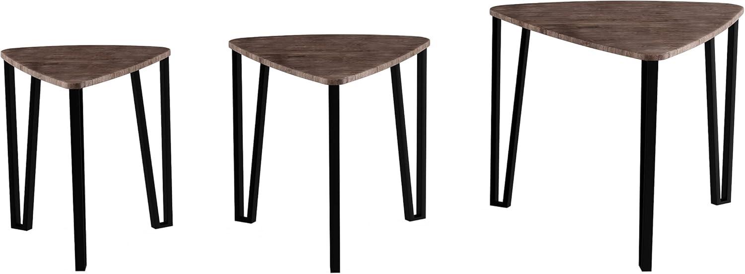 imageLavish Home Nesting Tables Set of 3 Modern WoodgrainLook Coffee Tables for Living Room Contemporary Accent Decor Home Furniture BrownBrown