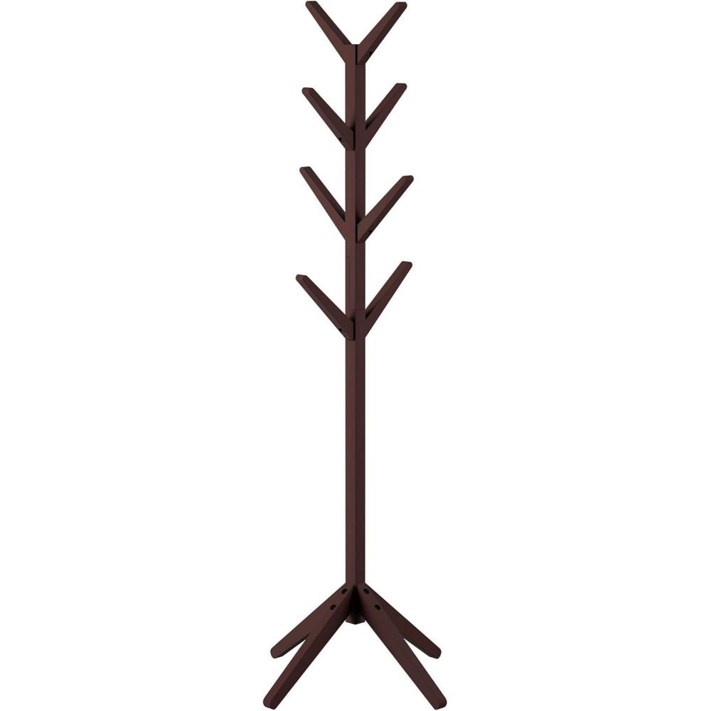 imageLavish Home Freestanding Coat Rack  Durable 8Arm Tree Stand for Coats Jackets Scarves Hats and Purses  Great for Entryways Espresso Brown