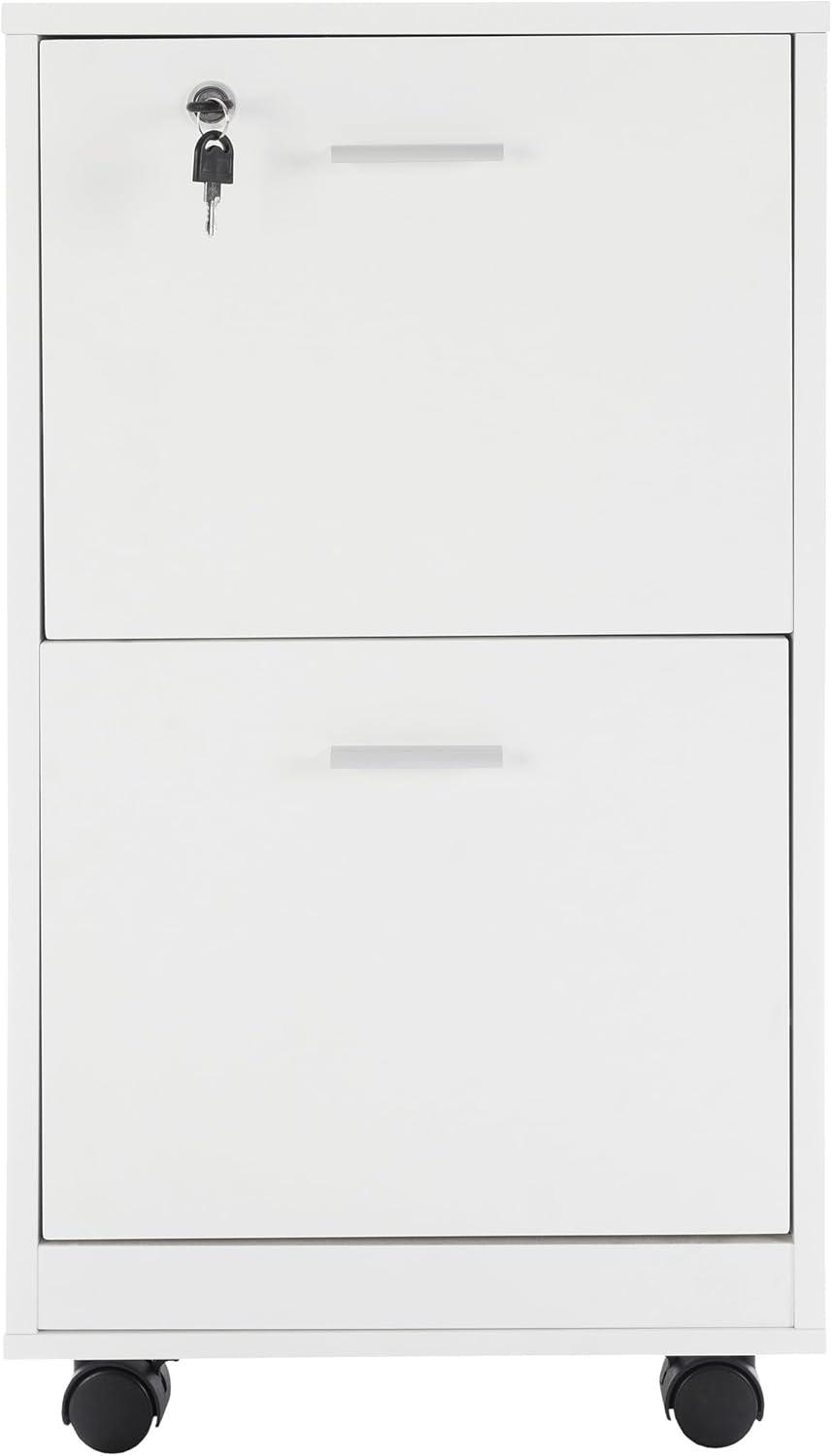 imageFile Cabinet 2Drawer Cabinet with Lock and Deep Drawer Storage Rolling Filing Cabinet for Under The Desk Home or Office by Lavish Home BlackWhite