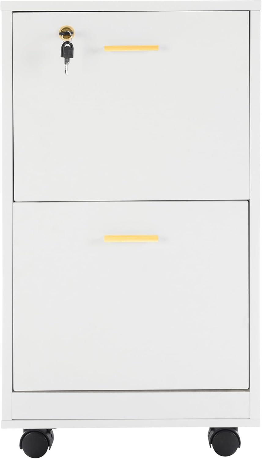 imageFile Cabinet 2Drawer Cabinet with Lock and Deep Drawer Storage Rolling Filing Cabinet for Under The Desk Home or Office by Lavish Home BlackWhite