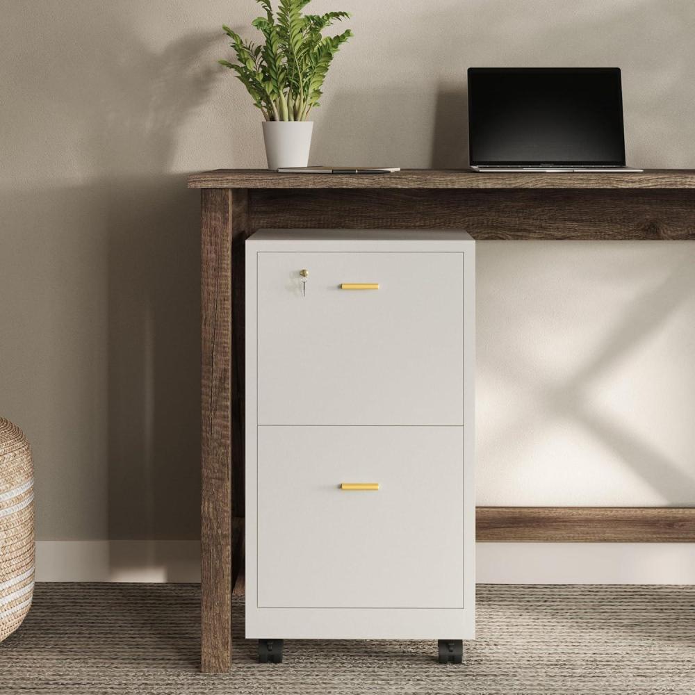 imageFile Cabinet 2Drawer Cabinet with Lock and Deep Drawer Storage Rolling Filing Cabinet for Under The Desk Home or Office by Lavish Home BlackWhite