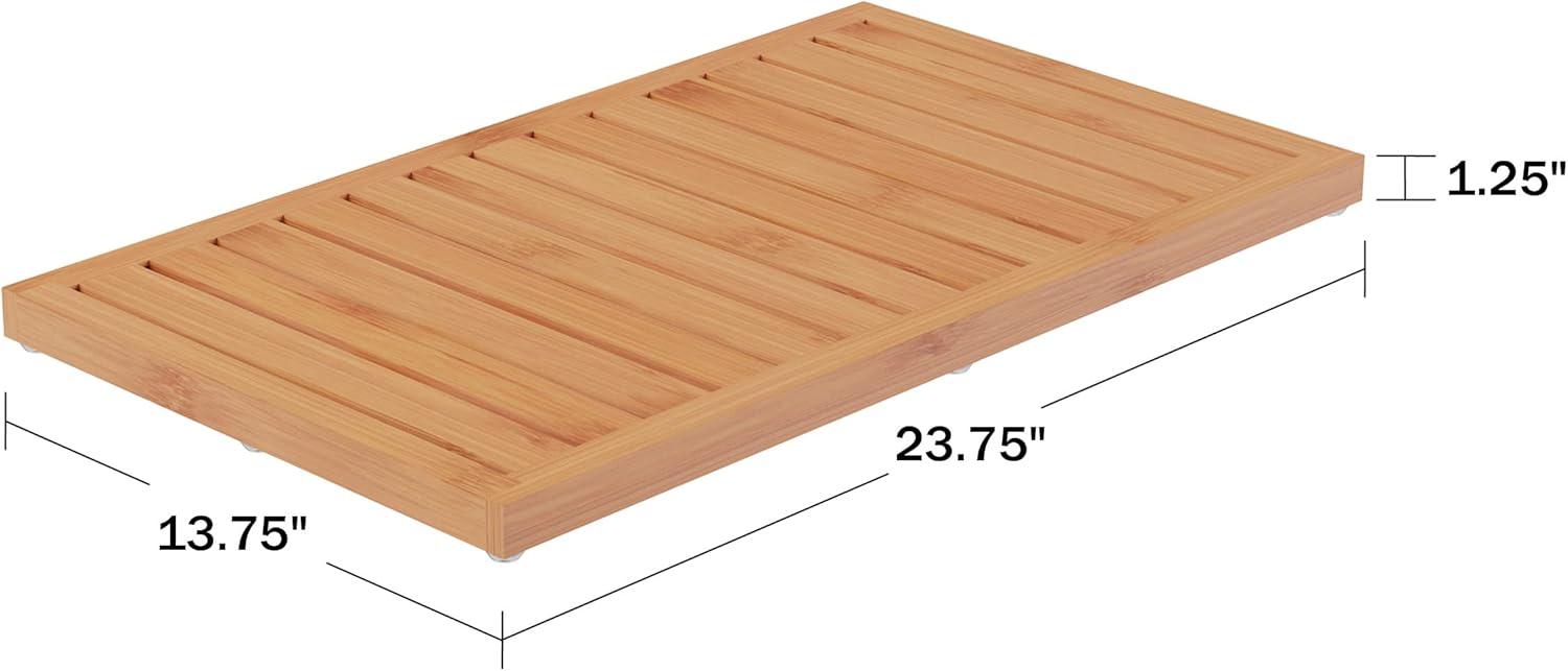imageBamboo Bath Mat Set 2Pack NonSlip Wooden Bath Mats with Slatted Design for IndoorOutdoor Bathtub Shower Sauna Pool or Hot Tub by Lavish Home