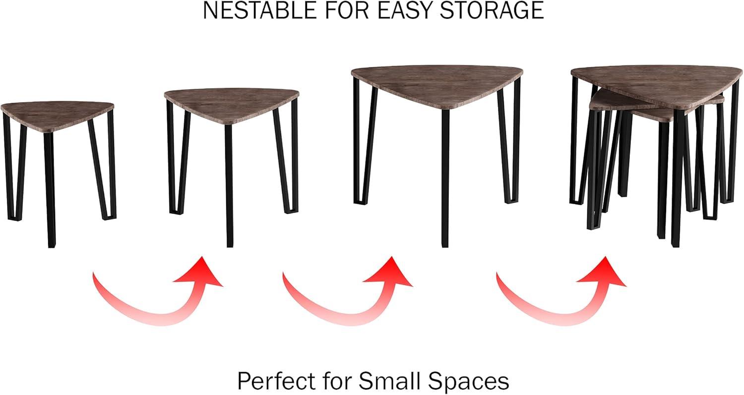 imageNesting TablesSet of 3 Traditional with Mission Style Legs for Living Room Coffee Tables or NightstandsHome Accent Furniture by Lavish Home BlackBrown
