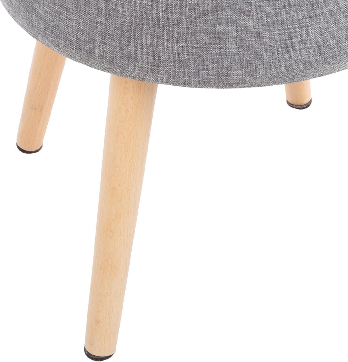 imageStorage Ottoman Footrest Side Table or Storage Organizer with Removable Flip Top Hard Lid for Living Room Dorm or Apartment by Lavish Home Gray