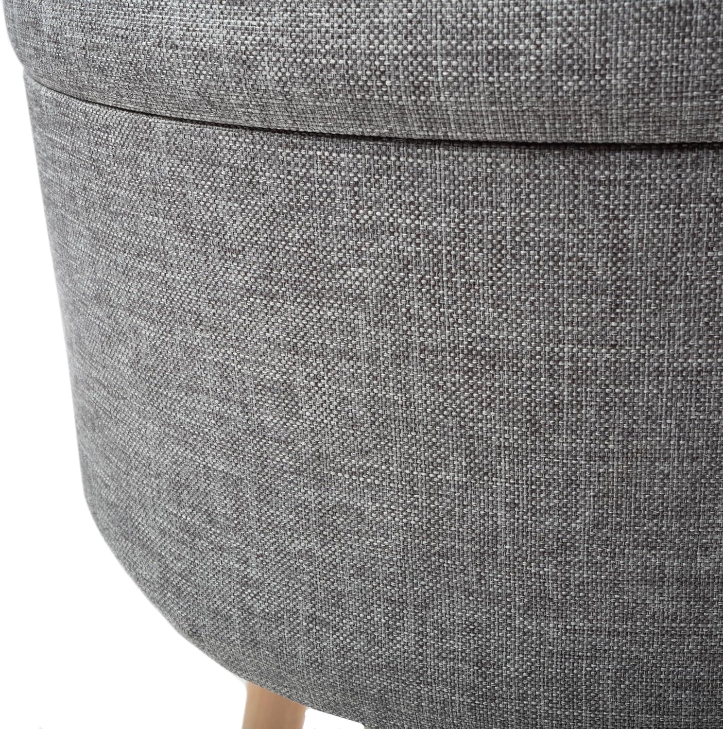 imageStorage Ottoman Footrest Side Table or Storage Organizer with Removable Flip Top Hard Lid for Living Room Dorm or Apartment by Lavish Home Gray