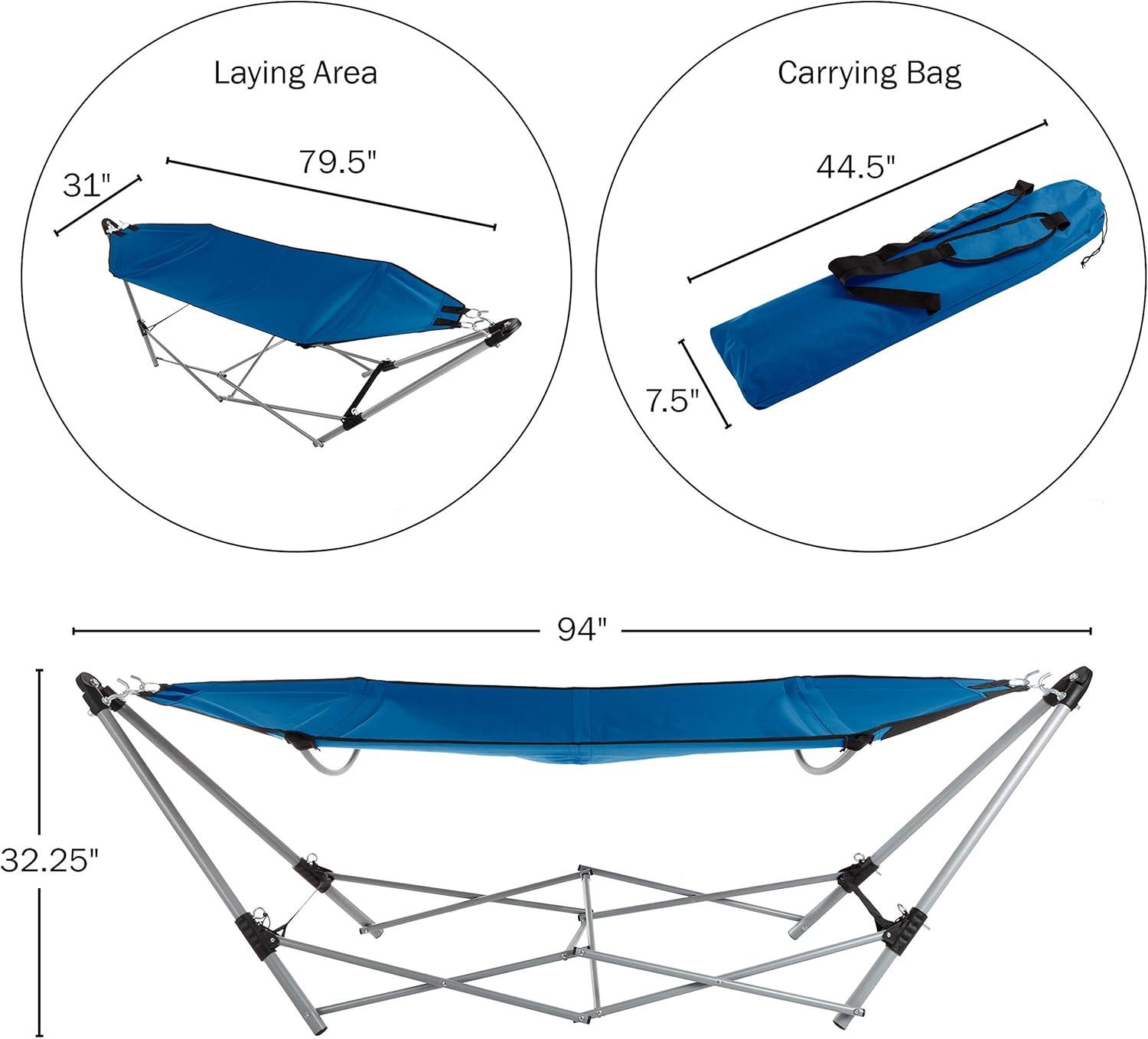 imageHammock with Stand Included Portable Hammock Fits into Carry Bag for Easy Travel Perfect for Backyard Pool Beach Hiking by Lavish Home Red