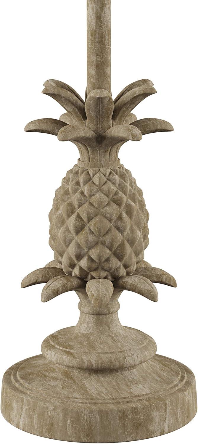 imageLavish Home Pineapple Buffet Lamps with Hexagon ShadesSet of 2 Matching Table LampsVintage Inspired Retro DesignHome Dcor Distressed Ivory
