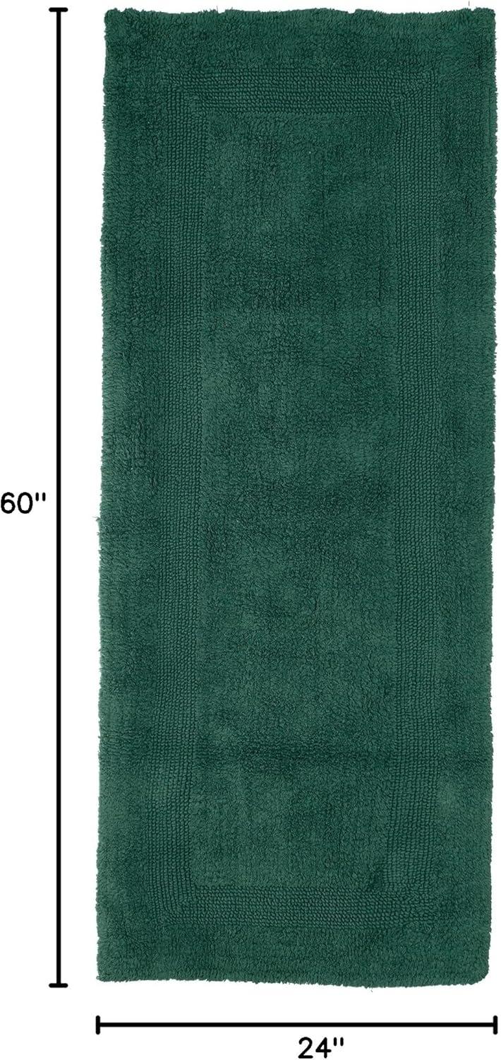 imageLavish Home Reversible Long Bath Mat 60x24Inch Plush Cotton Bathroom Runner Machine Washable Bath Mats for Bathroom Kitchen or Laundry Room Green