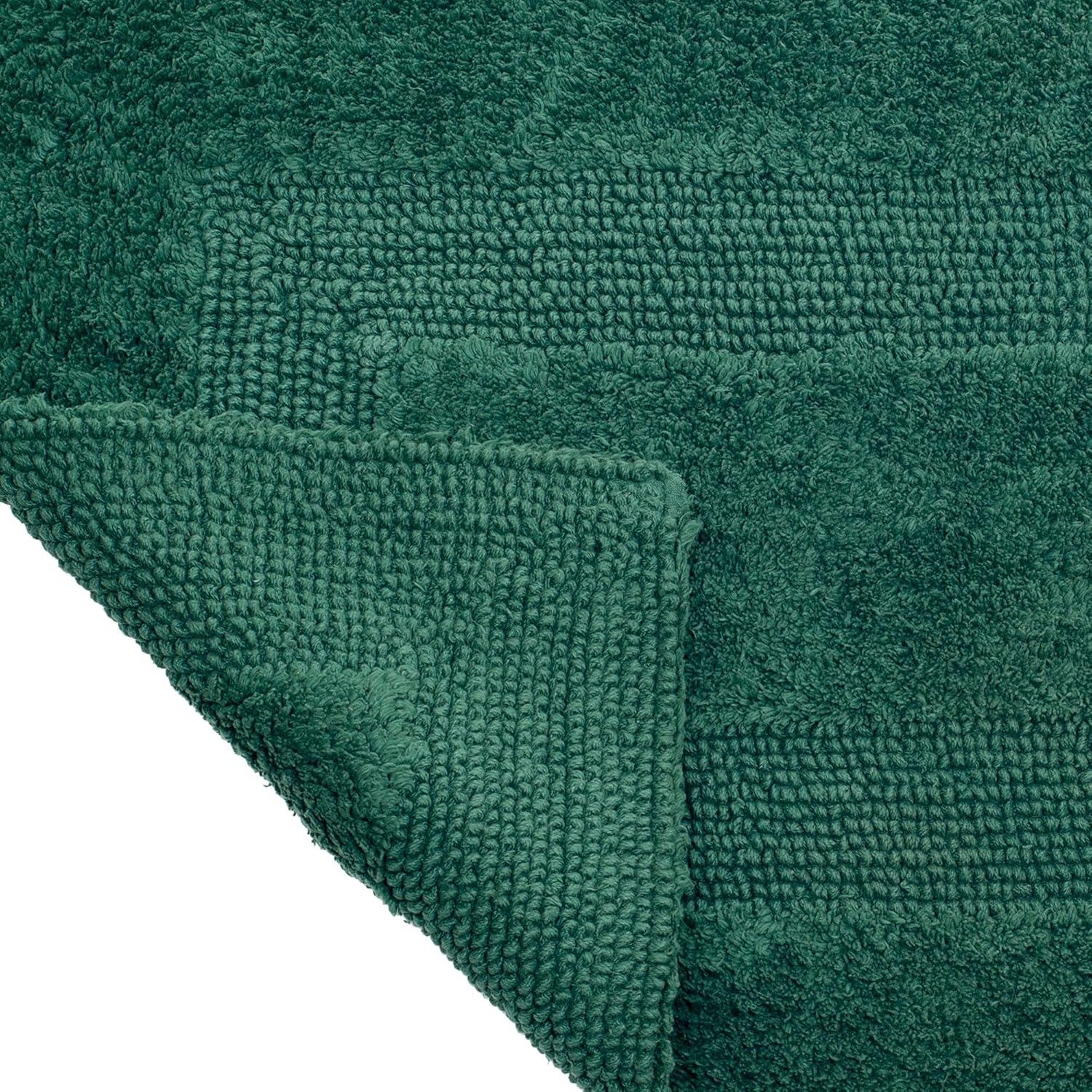imageLavish Home Reversible Long Bath Mat 60x24Inch Plush Cotton Bathroom Runner Machine Washable Bath Mats for Bathroom Kitchen or Laundry Room Green